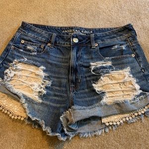 American Eagle Distressed Festival shorts